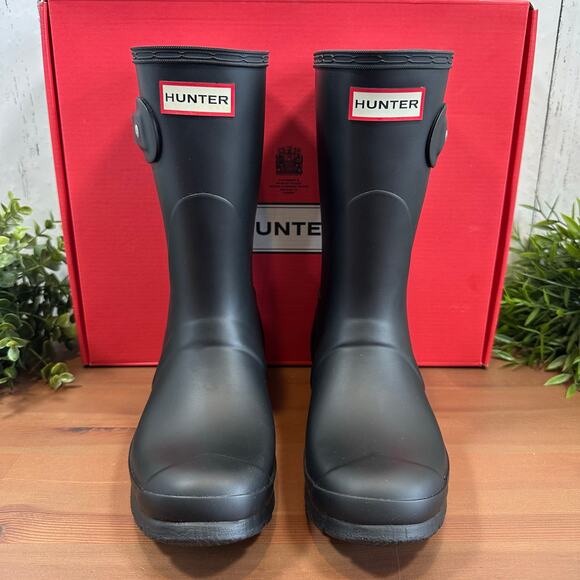 Hunter Women's Original Black Short Rain Boots Size 10 - Picture 5 of 7